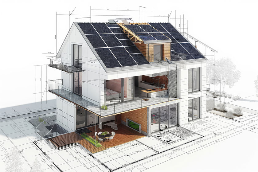 Von der Idee zur Hausplanung Architekt und Bauherren besprechen erste Ideen und Grundlagen für die Planung eines Einfamilienhauses.