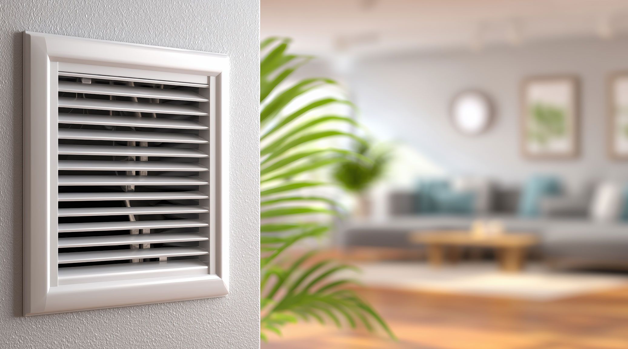 Modernes Wohnhaus mit kontrollierter Wohnraumlüftung für frische Luft und ein gesundes Raumklima.